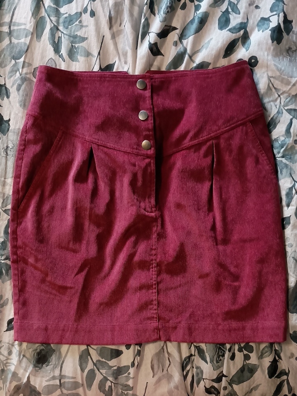 Women's High-Waist Button Front Skirt - Pink